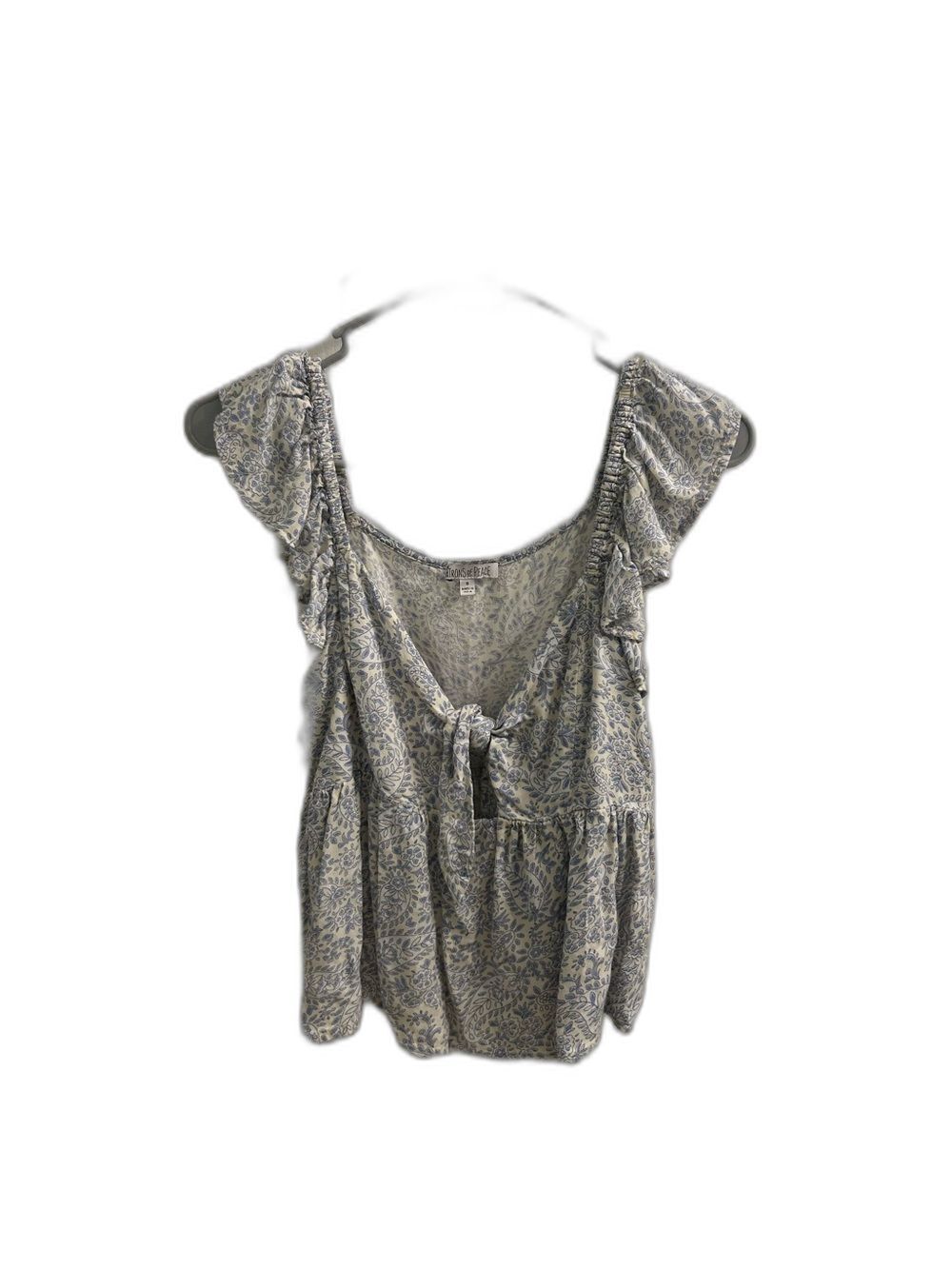 Patrons of Peace Blue and White Floral Tie-Front Camisole Size SM